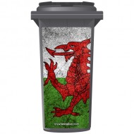 Sparkling Welsh Dragon Wheelie Bin Sticker Panel